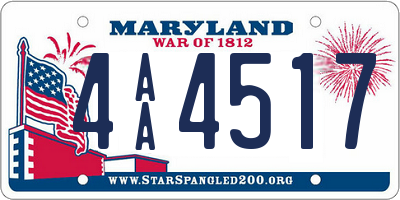 MD license plate 4AA4517