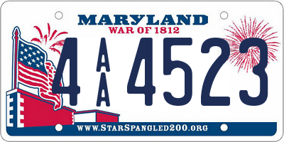 MD license plate 4AA4523