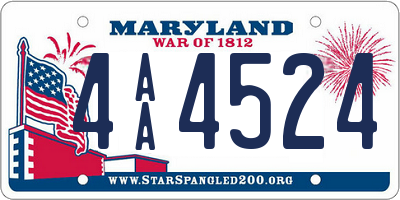 MD license plate 4AA4524