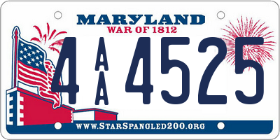 MD license plate 4AA4525