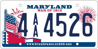 MD license plate 4AA4526