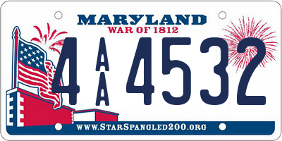 MD license plate 4AA4532