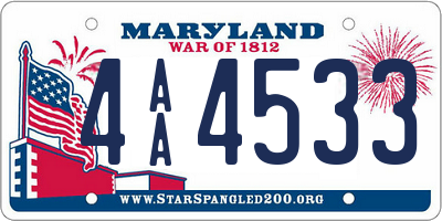 MD license plate 4AA4533
