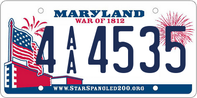 MD license plate 4AA4535