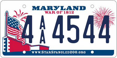 MD license plate 4AA4544