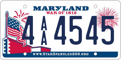 MD license plate 4AA4545