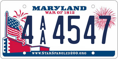 MD license plate 4AA4547