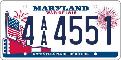 MD license plate 4AA4551