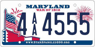 MD license plate 4AA4555