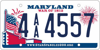 MD license plate 4AA4557
