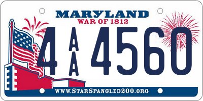 MD license plate 4AA4560