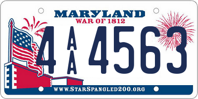 MD license plate 4AA4563