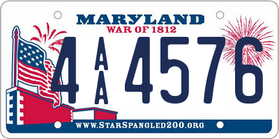 MD license plate 4AA4576