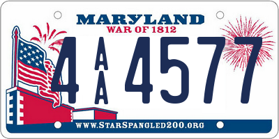 MD license plate 4AA4577