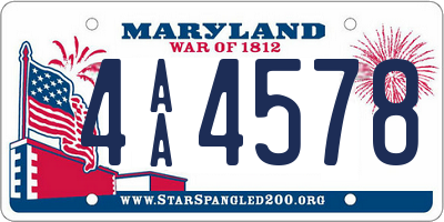 MD license plate 4AA4578