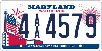 MD license plate 4AA4579