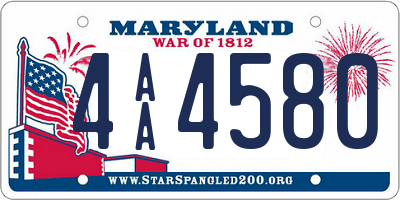 MD license plate 4AA4580