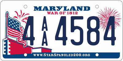 MD license plate 4AA4584