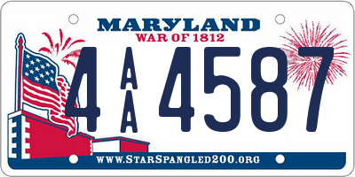 MD license plate 4AA4587