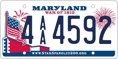 MD license plate 4AA4592