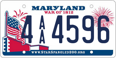 MD license plate 4AA4596