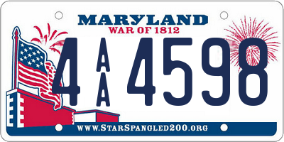 MD license plate 4AA4598