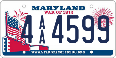 MD license plate 4AA4599