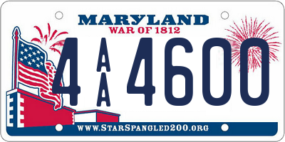 MD license plate 4AA4600