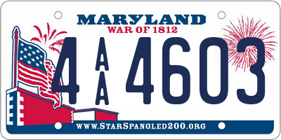 MD license plate 4AA4603