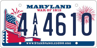 MD license plate 4AA4610