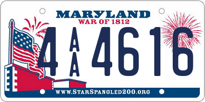 MD license plate 4AA4616