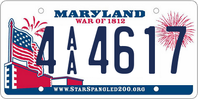 MD license plate 4AA4617