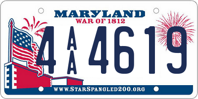 MD license plate 4AA4619