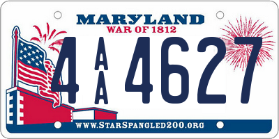 MD license plate 4AA4627