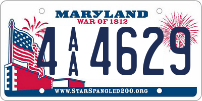 MD license plate 4AA4629