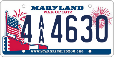 MD license plate 4AA4630