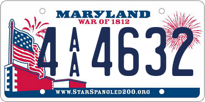 MD license plate 4AA4632