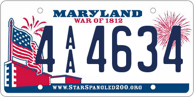 MD license plate 4AA4634