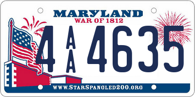 MD license plate 4AA4635