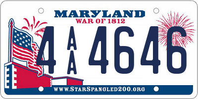 MD license plate 4AA4646