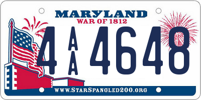 MD license plate 4AA4648