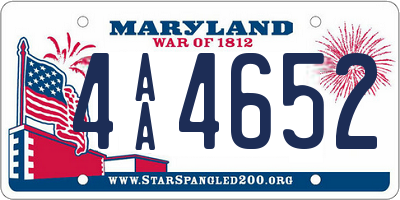 MD license plate 4AA4652