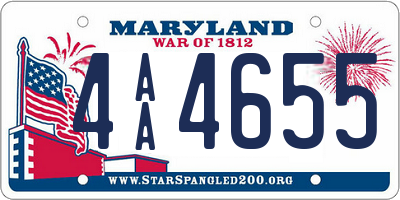 MD license plate 4AA4655