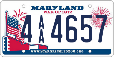 MD license plate 4AA4657