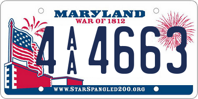 MD license plate 4AA4663