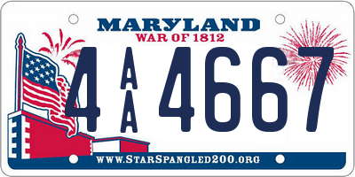 MD license plate 4AA4667