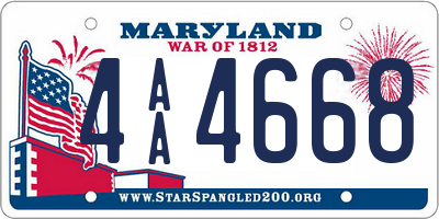 MD license plate 4AA4668