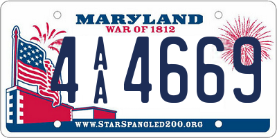 MD license plate 4AA4669