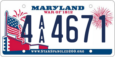 MD license plate 4AA4671