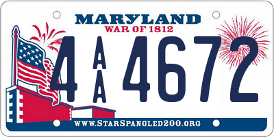 MD license plate 4AA4672